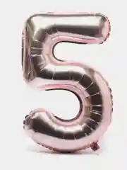 Розовый воздушный шар "Цифра 5" розовый, 100 см