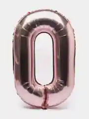 Воздушный шар "Цифра 0" розовый фольгированный , 100 см