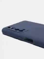 Темно-синий чехол силиконовый Huawei P Smart 2021 (Хуавей П Смарт 2021) с защитой камеры