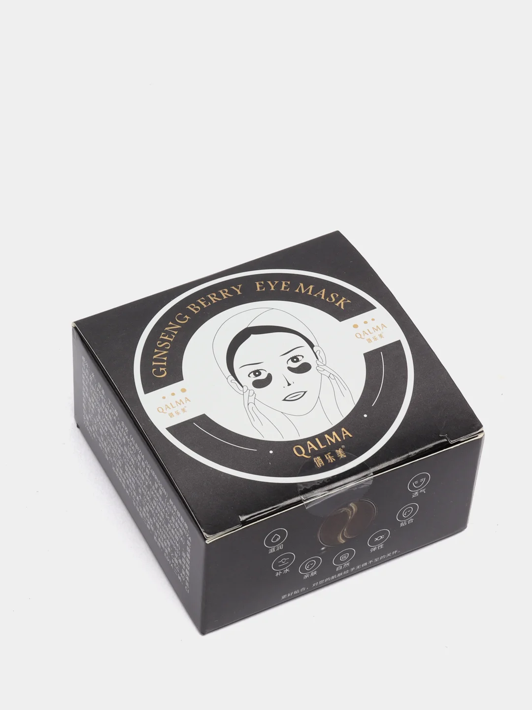 Гидрогелевые патчи QALMA Ginseng Berry Eye Mask Black 60 штук