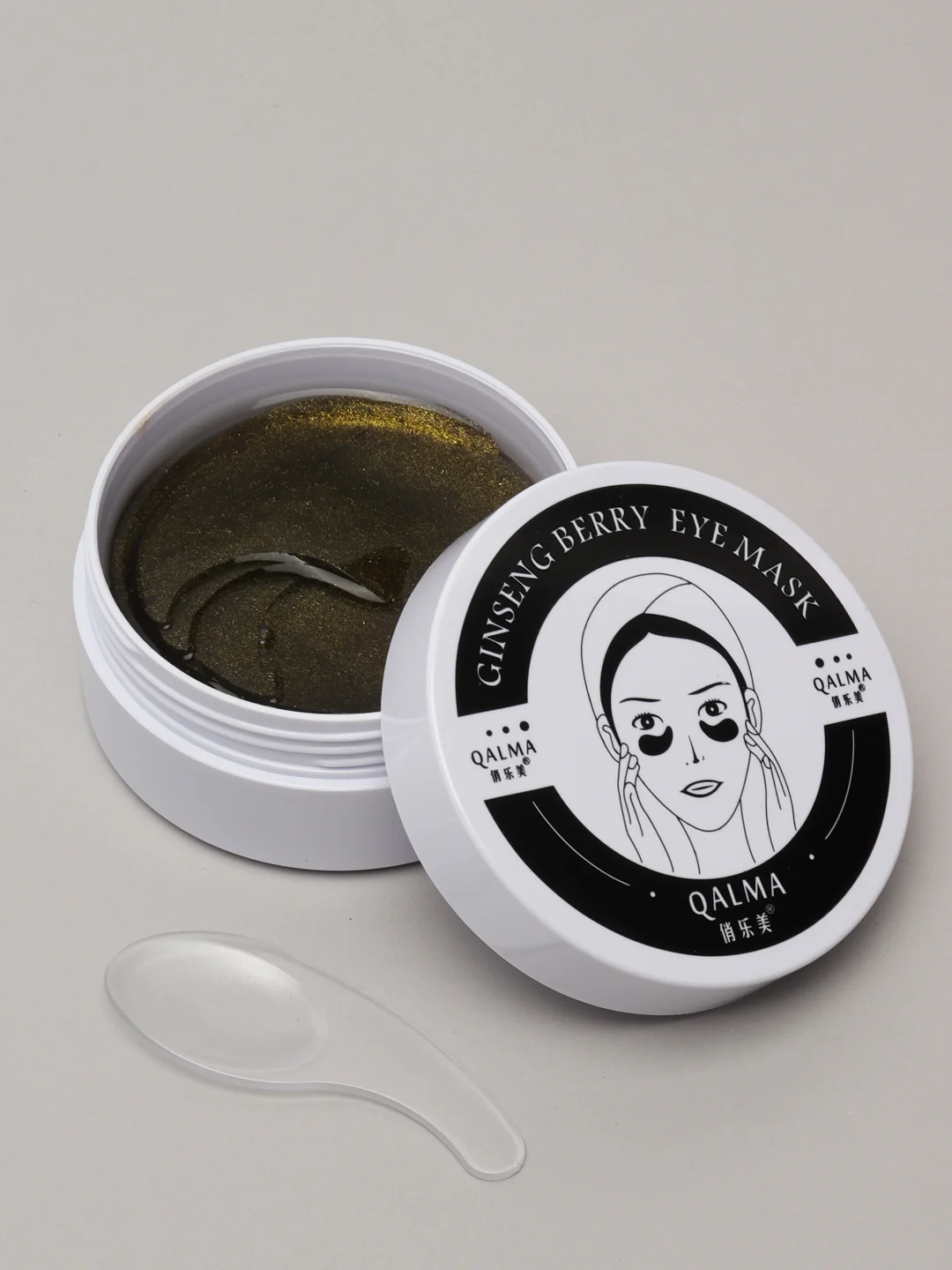 Гидрогелевые патчи QALMA Ginseng Berry Eye Mask Black 60 штук