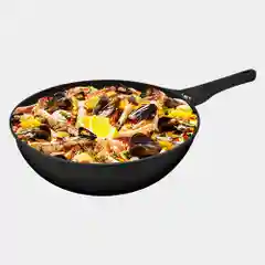 Черный сковорода KENWELL DHL5028 WOK крышка, съемная ручка, 28 см