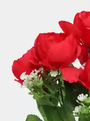 Красный искусственные цветы: пионы, розы, осока, растения, зелень