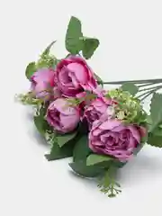 Сиреневый искусственные цветы: пионы, розы, осока, растения, зелень