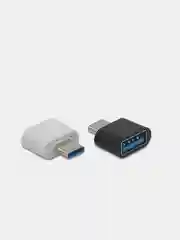 Белый адаптер-переходник с USB на USB type C