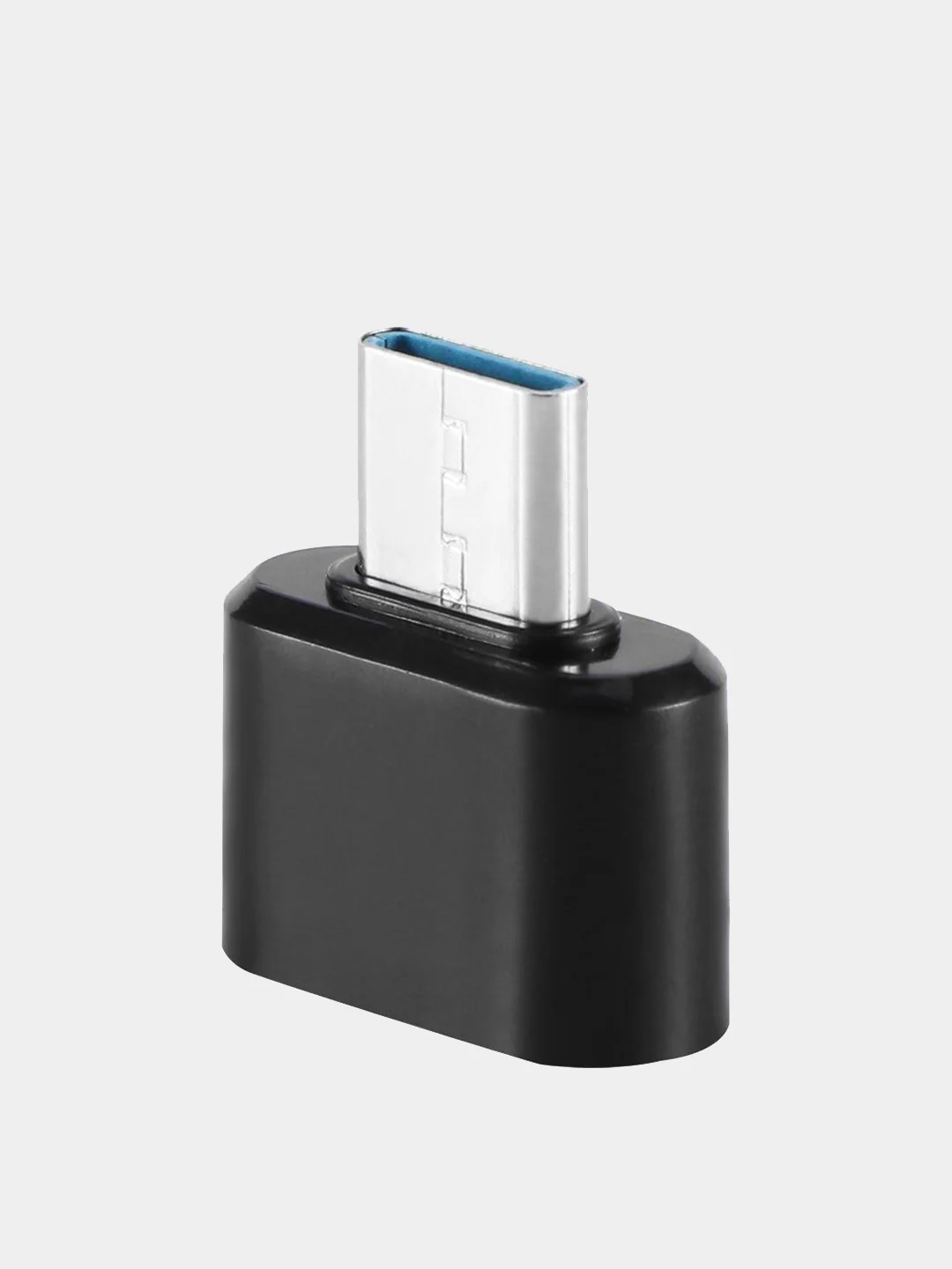 Черный адаптер-переходник с USB на USB type C