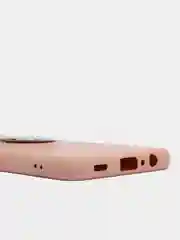 Бежевый чехол Samsung Galaxy A02, Самсунг Галакси А02 силиконовый с кольцом-держателем