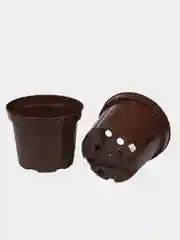 Черный горшок для рассады, 3 л, d = 19 см, h = 15 см, цвет шоколад, круглый