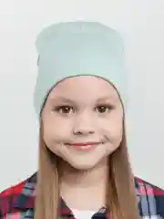 Мятный детская шапка, однотонная, демисезонная