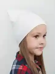 Белый детская шапка, однотонная, демисезонная