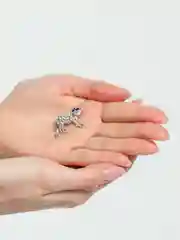 Серебряный брошь на булавке