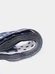Темно-синий лента декоративная жаккард двусторонняя горох 20 мм, 2 метра