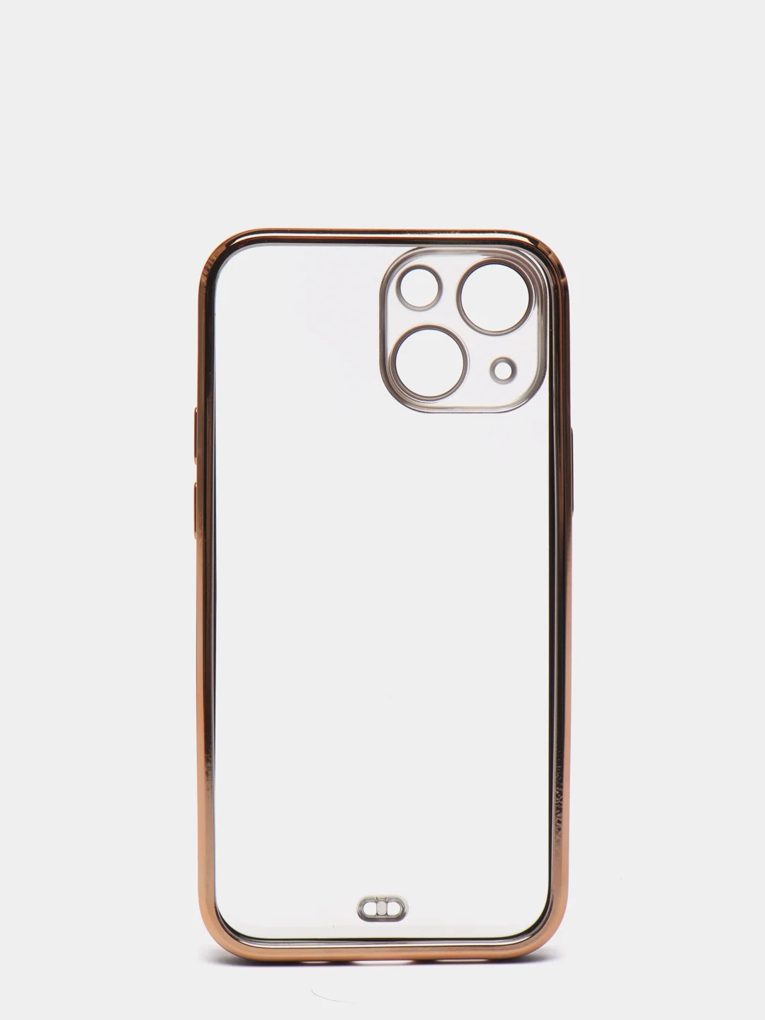 Черный чехол силиконовый с золотым ободком iPhone 13 mini