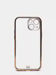 Черный чехол силиконовый с золотым ободком iPhone 13 mini
