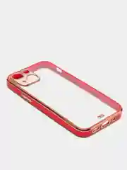 Красный чехол силиконовый с золотым ободком iPhone 13 mini