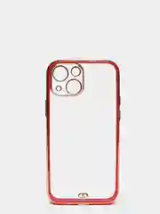 Красный чехол силиконовый с золотым ободком iPhone 13 mini