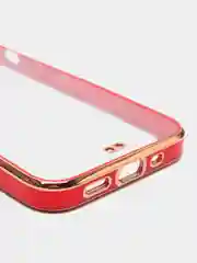 Красный чехол силиконовый с золотым ободком iPhone 13 mini