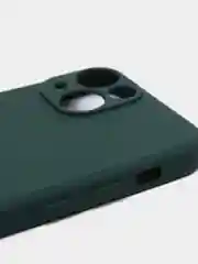 Зеленый чехол с вырезами для защиты камеры и бархатом внутри iPhone 13 mini