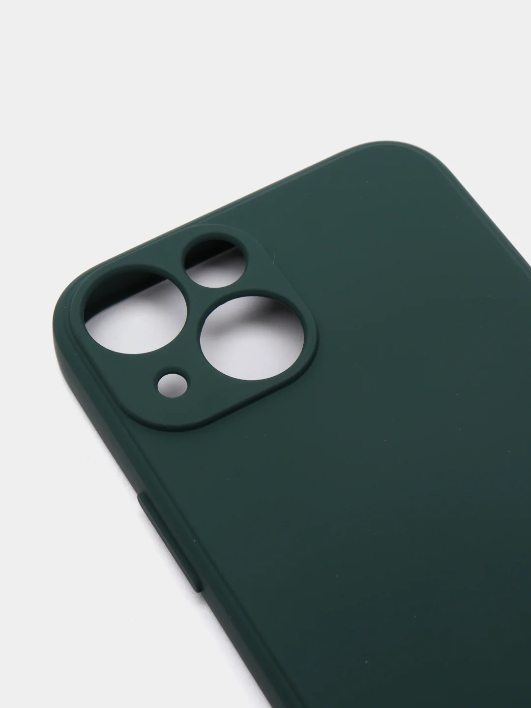Зеленый чехол с вырезами для защиты камеры и бархатом внутри iPhone 13 mini
