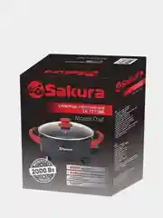 Черный электросковорода Sakura SA-7715BR, 30*10 см