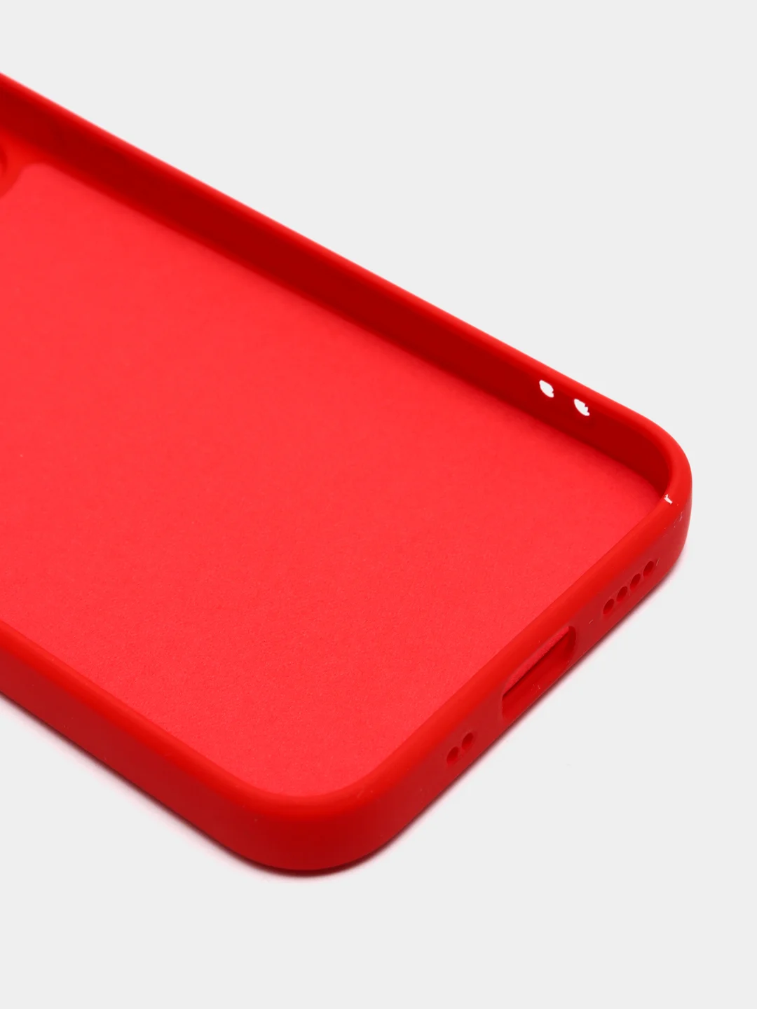 Красный чехол с вырезами для защиты камеры и бархатом внутри iPhone 13 mini