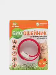 Биоошейник антипаразитарный "Пижон" для кошек, от блох и клещей, красный, 35 см