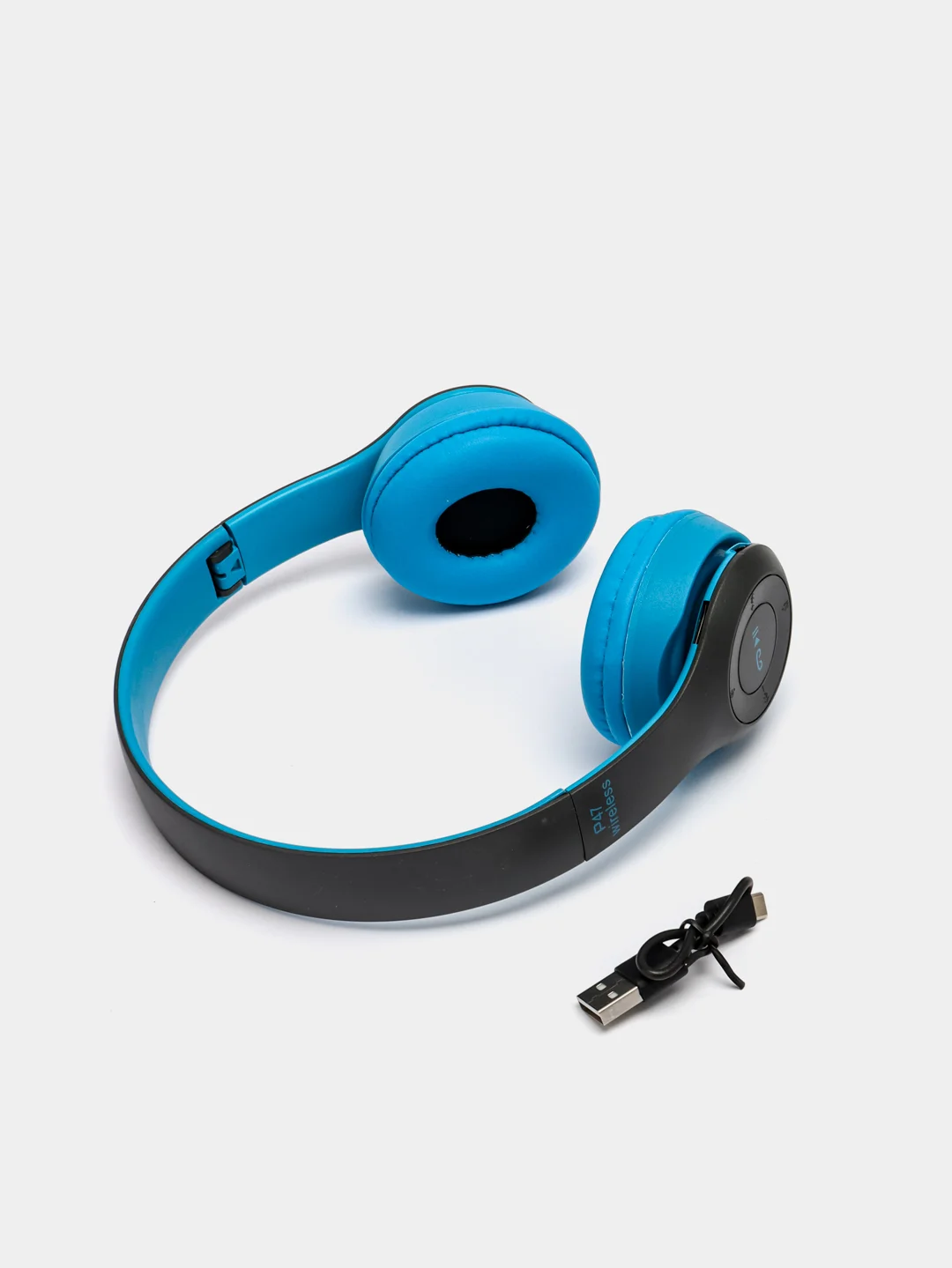 Синий беспроводные блютуз наушники P47 Wireless