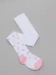 Детские колготки, белые/розовые сердца