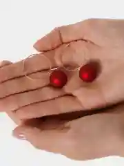 Вишнёвый серьги-кольца