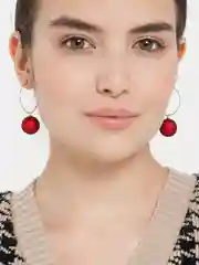 Вишнёвый серьги-кольца