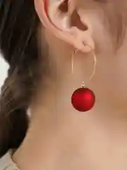 Вишнёвый серьги-кольца