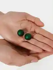 Зеленый серьги-кольца