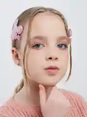 Розовый заколка-зажим для волос "Мульт", 2шт