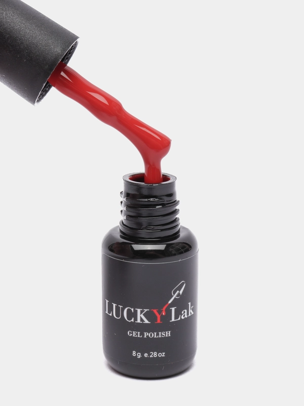 Гель лак, гель-лак для ногтей LuckyLak Fashion №077, 8g красный кирпичный для маникюра