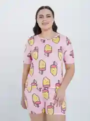 Розовый пижама женская, с шортами