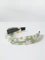 Зеленый ободок женский "Ромашки" с бантом