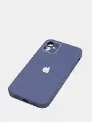 Синий чехол силиконовый со стеклянной панелью для iPhone 11