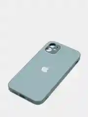 Тёмно-зелёный чехол силиконовый со стеклянной панелью для iPhone 11