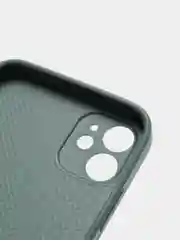 Тёмно-зелёный чехол силиконовый со стеклянной панелью для iPhone 11
