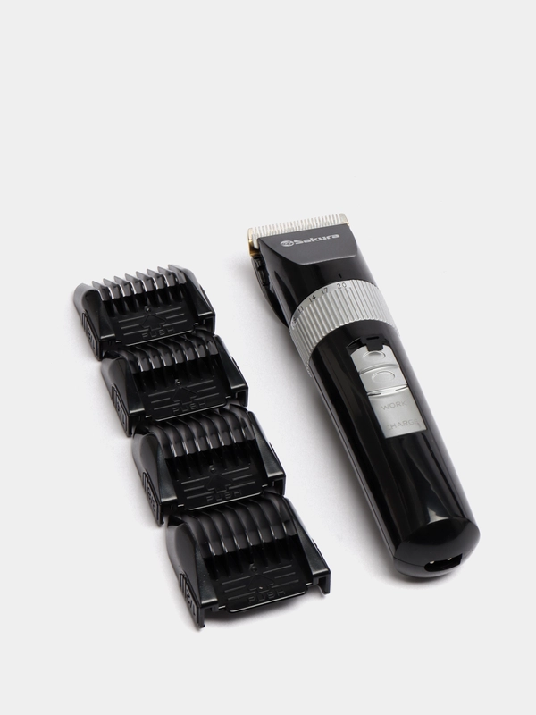 Машинка для стрижки волос Sakura SA-5177BK, 2 гребня