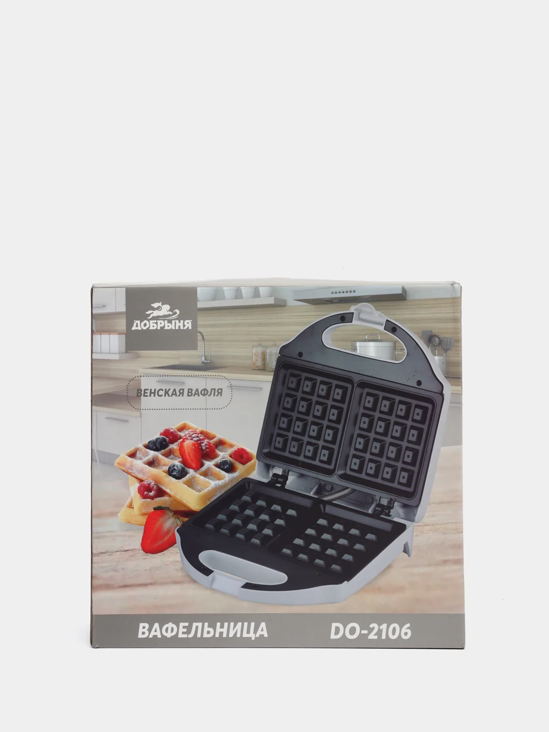 Белый вафельница "Добрыня DO-2106" венские вафли