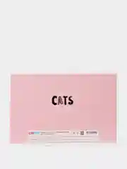 Розовый альбом для рисования на скрепке А5 Cute cats, 12 листов