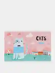 Розовый альбом для рисования на скрепке А5 Cute cats, 12 листов