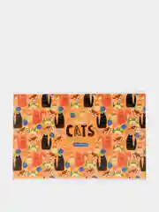 Оранжевый альбом для рисования на скрепке А5 Cute cats, 12 листов