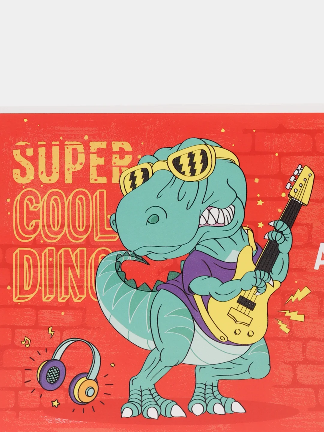 Красный альбом для рисования "Cool Dino", на скрепке, А5, 12 листов