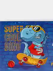 Синий альбом для рисования "Cool Dino", на скрепке, А5, 12 листов