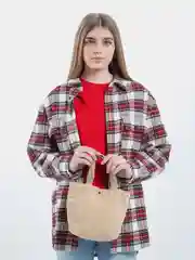 Бежевый меланж женская вельветовая сумка шоппер "Мини", 4 цвета