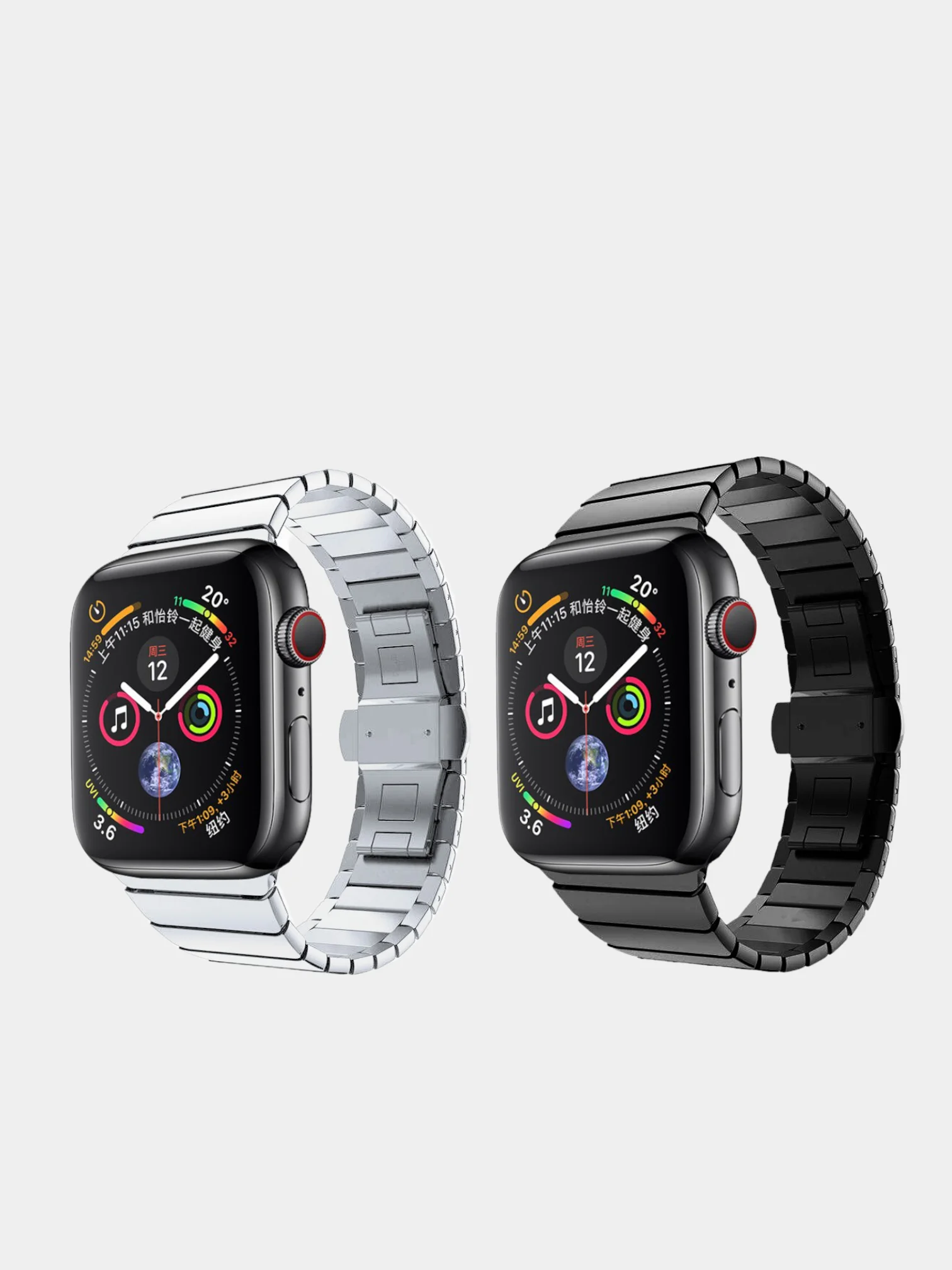 Серебряный металлический ремешок Apple Watch 38 40 41 42 44 45 49 мм series 4 5 6 7 браслет стальной