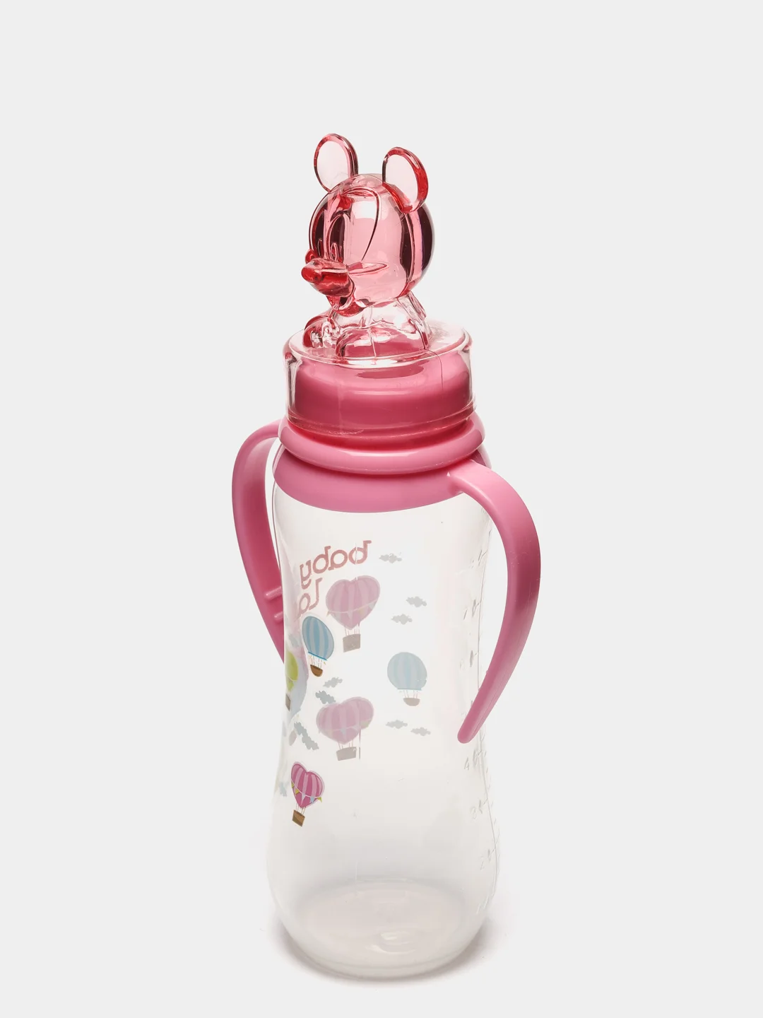 Розовый бутылочка Baby Land 240мл с колпачком-игрушкой, силиконовой анатомической соской