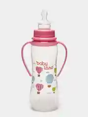 Розовый бутылочка Baby Land 240мл с колпачком-игрушкой, силиконовой анатомической соской